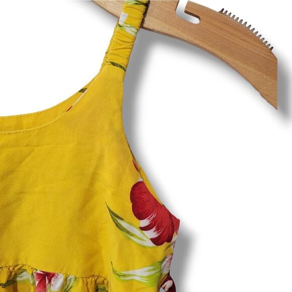 Aloha Fashion Girls Yellow Tropical Floral Vacation Dress – Size 8, Sleeveless - Picture 4 of 8